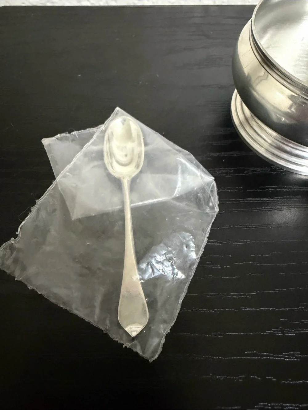 Vintage Stieff Peweter Williamsburg Restoration Salt Cellar Bowl & Spoon